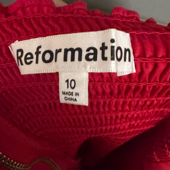 Reformation Stassie Halter Neck Dress in Red - Picture 7 of 8